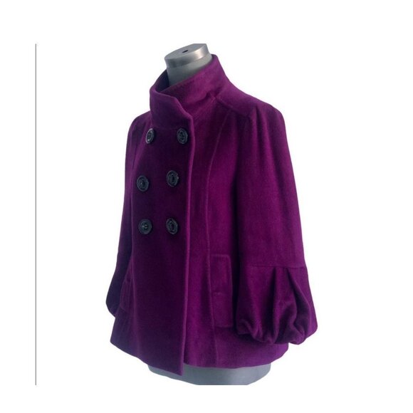 Carolina Herrera Wool Angora Purple Dress Jacket Coat Women’s Size L w/ Dust Bag - Picture 6 of 13